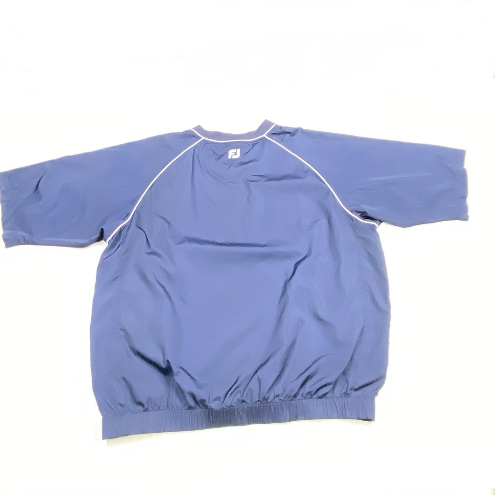 FootJoy Golf Shirt Mens XL Navy V Neck Short Sleeve Cover Up Windbreaker - Picture 8 of 9